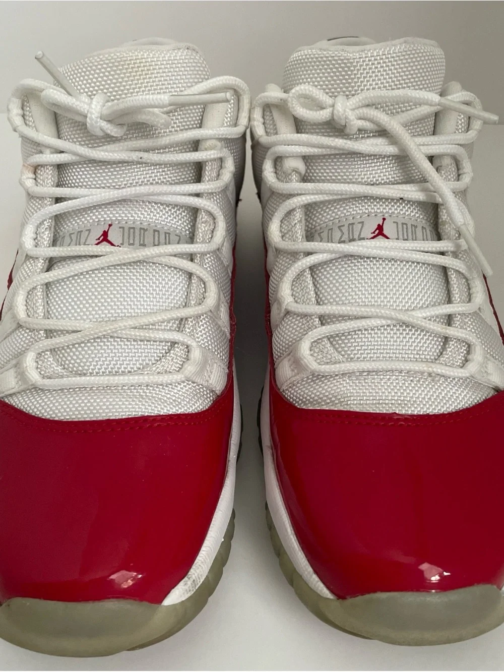 Jordan 11 White and Red Low-Top Basketball Sneakers size 7